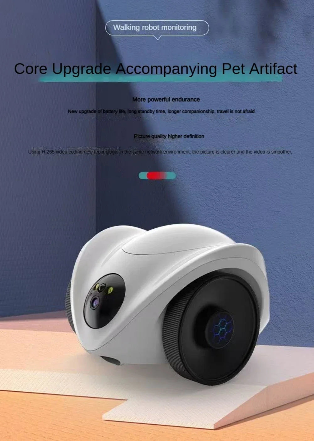 Intelligenter Katzen-Roboter mit Laser-Pointer, Leckerli-Spender und HD-Kamera zur interaktiven Beschäftigung und Überwachung von Katzen.