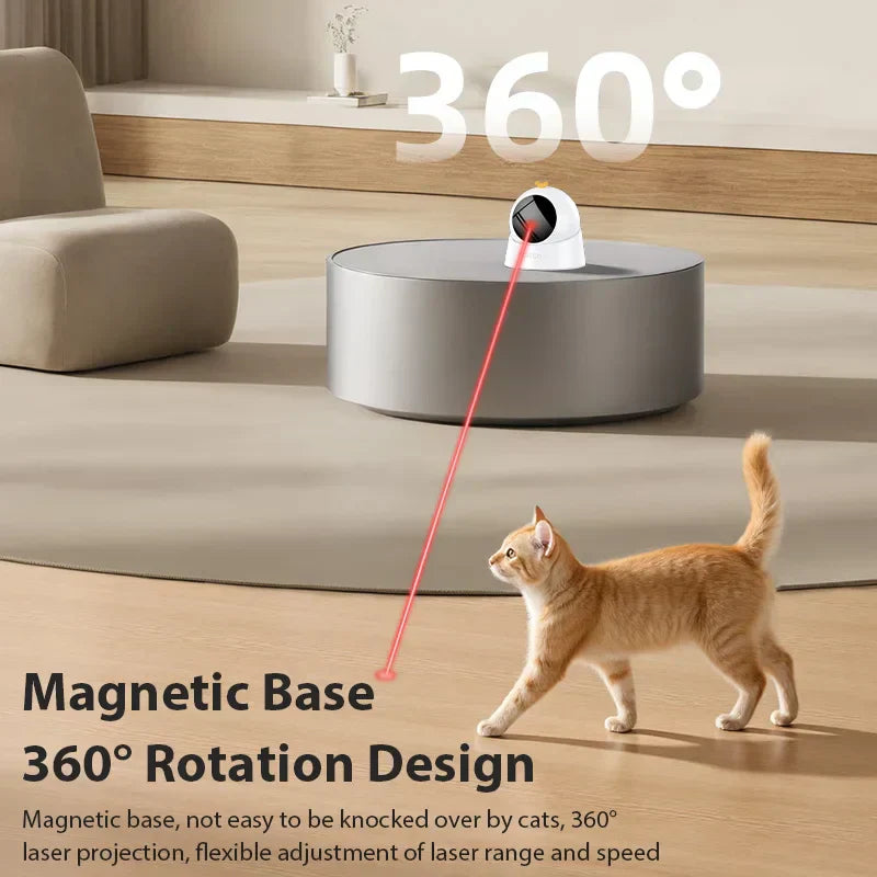 ROJECO Smart-Laser automatisches Katzen-Spielzeug mit rotem Laser, USB-aufladbar, flüsterleise und sicher
