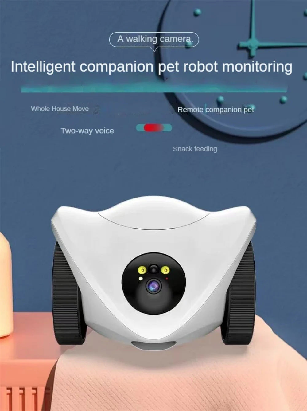 Moderner Katzen-Roboter als interaktiver Spielgefährte und Leckerli-Spender für Stubentiger
