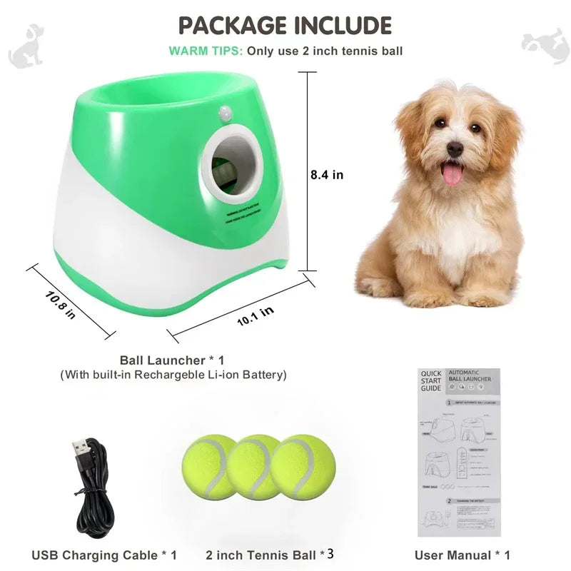 Automatischer Ballwerfer für Hund mit 3 einstellbaren Distanzen und USB-Ladung