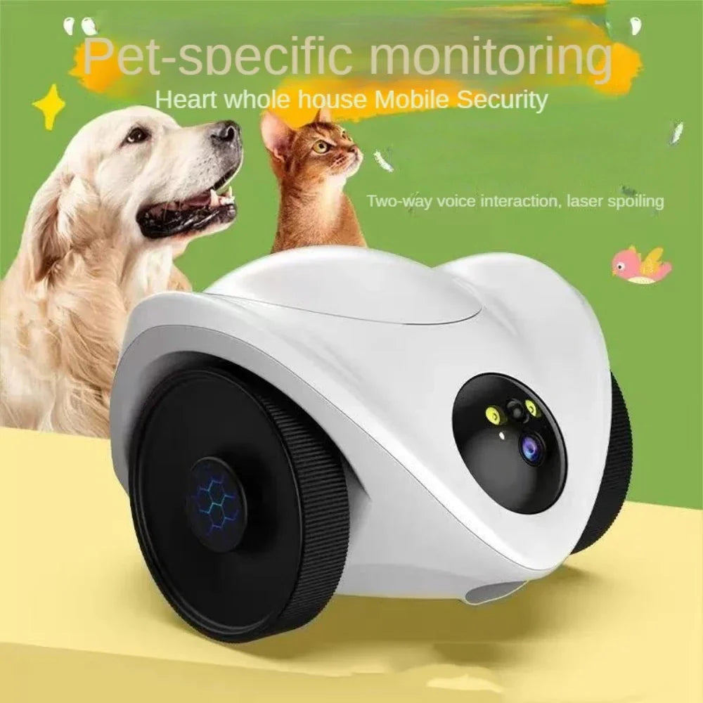 Intelligenter Katzen-Roboter mit Laserpointer, Leckerli-Ausgabe und HD-Kamera als interaktiver Spielgefährte für Katzen