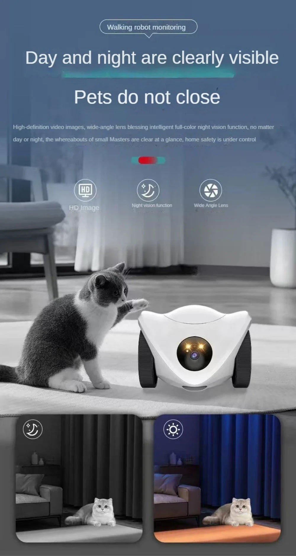Moderner Katzen-Roboter als interaktiver Spielgefährte und Leckerli-Spender für Stubentiger