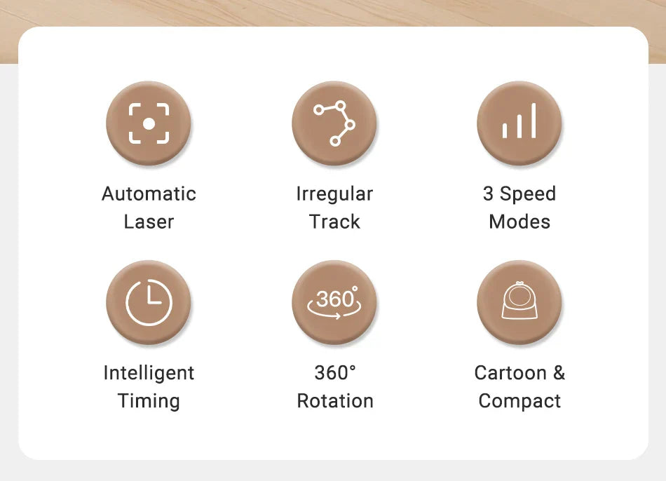 ROJECO Smart-Laser automatisches Katzen-Laser-Spielzeug in modernem Design für aktive Katzen