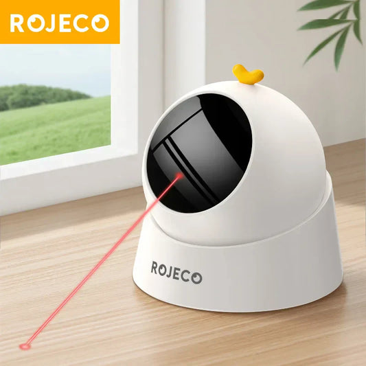 ROJECO Smart-Laser automatisches Katzen-Spielzeug in Pastellfarben mit USB-Ladekabel
