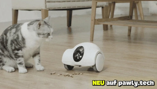 Intelligenter Katzen-Roboter: Spielgefährte & Wächter für deinen Stubentiger mit Leckerli-Abgabe