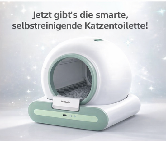 Automatische Katzentoilette mit App-Steuerung in modernem Design für selbstreinigendes Katzenklo